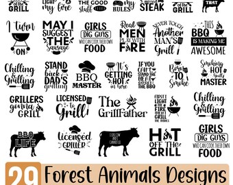 Barbecue SVG Bundle, BBQ Designs, Grill Svg, Funny Barbecue Quotes, Funny apron svg, Dad's Bar and Grill svg, Digital Download, Cricut Cut