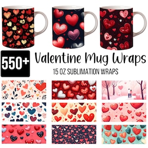 550+ Valentinstag Becher Wrap Bundle, 3D Valentinstag Becher Wrap Designs, Valentinstag Becher Wrap Sublimationsdesigns PNG, 15 Unzen Becher Wrap