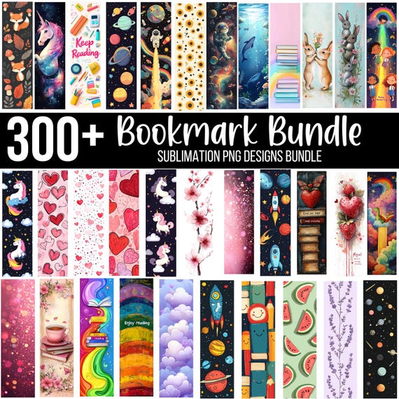 300+ Bookmarks PNG Bundle, School Bookmarks PNG, Birthday Bookmark, Printable Bookmark Sublimation, Fun Bookmarks For Kids, Reading PNG