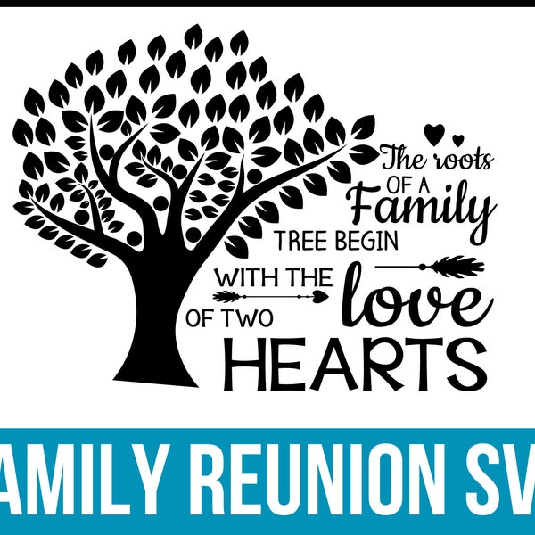 Family tree with quotation svg, family reunion svg, tree of life svg, Our Love Runs  Deeper, Our Roots Run Deep, Tree with roots SVG