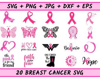 Breast Cancer SVG bundle, Breast Cancer png, Cancer Awareness svg, Fight Cancer Svg, tackle cancer svg, Ribbon Svg, Pink Awareness ribbon