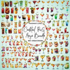 Cocktail Png Clipart Mega Bundle, Cocktail Png, Alcohol Illustrations, Non Alcoholic Drinks Png, Beers Clipart Bundle, Transparent Png image 1