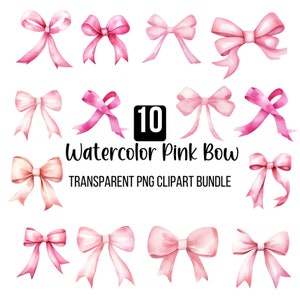 Fiocchi rosa pastello acquerello Clipart PNG, Pacchetto fiocchi rosa acquerello, Cornici fiocco clipart, Fiocco nastro rosa pastello, Fiocco seta, Download digitale