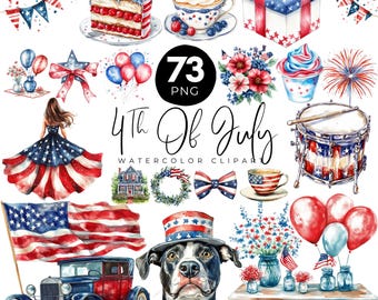 71 4th of July Clipart Bundle, Independence Day Png, Kids Clipart Bundle, Patriotic Kids Png, Festive American Png, Digital Download