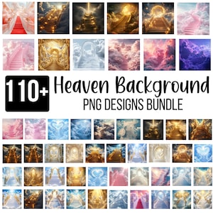 Paquete de más de 200 imágenes PNG de fondo celestial, fondo conmemorativo de atardecer azul, morado y rosa, fondo en memoria de alguien, escalones y puerta celestiales