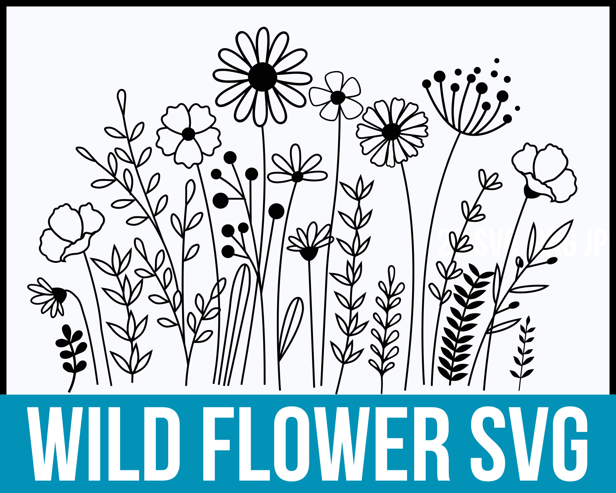 Wildflowers Svg Flower Sketch Svg Nature Svg Bouquet SVG - Etsy