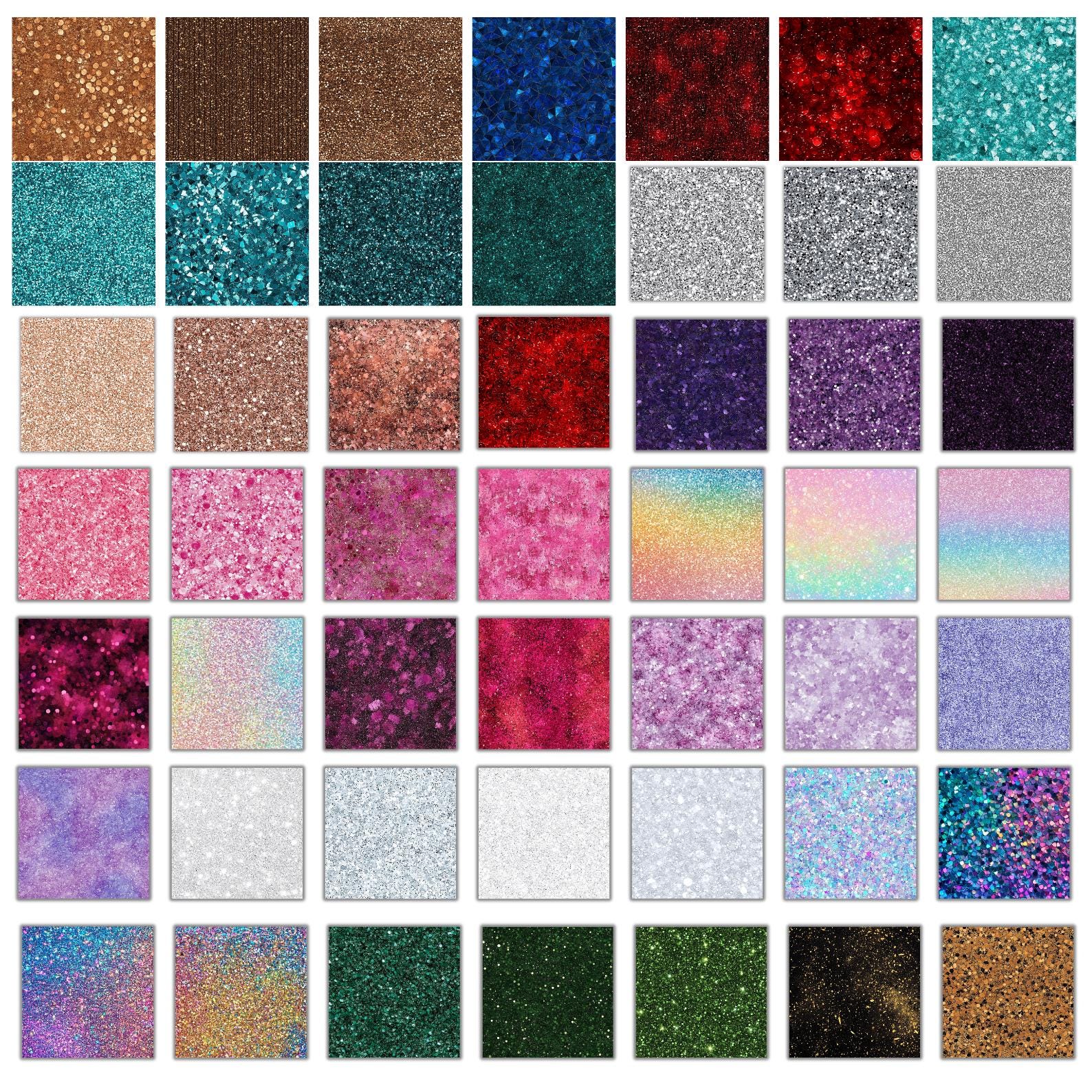 50 Glitters Digital Paper PNG Bundle, Shiny Sparkle Backgrounds ...