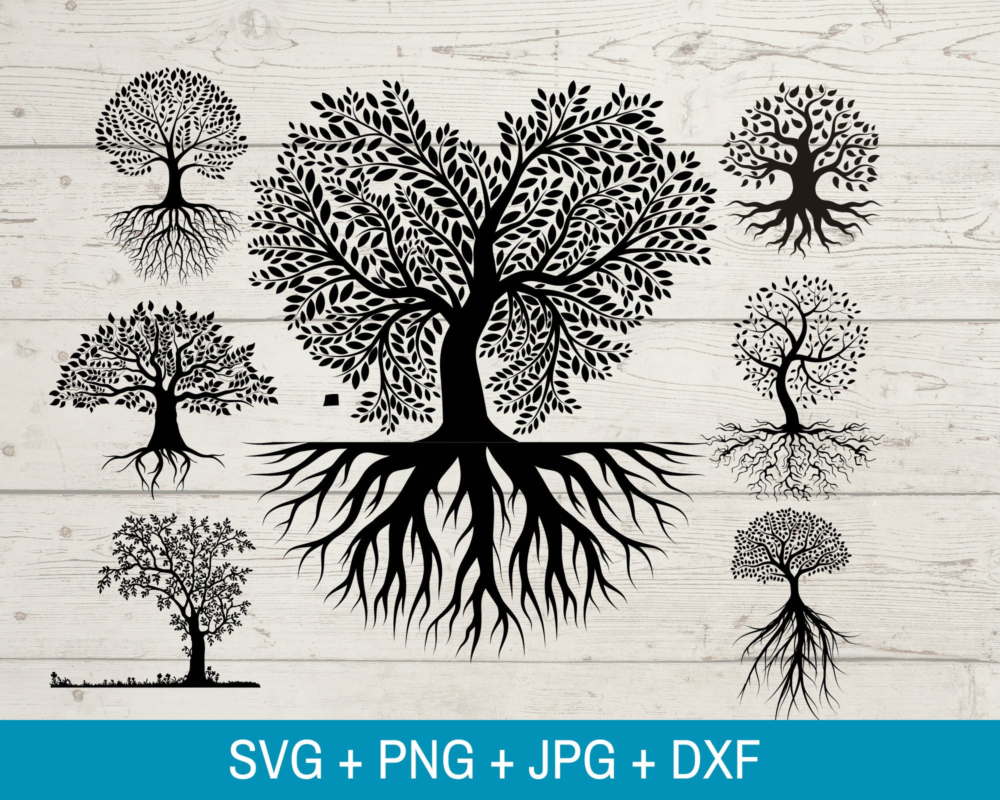 Tree With Roots SVG Roots Svg Family Tree Svgfamily - Etsy