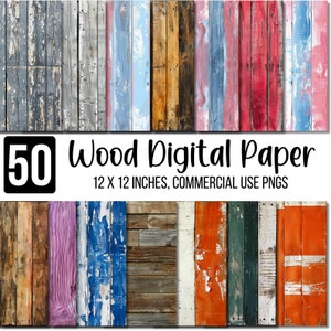 50 papeles digitales con fondo de madera blanca, papeles digitales con fondo de madera desgastada, fondo digital de madera rústica, papel con textura de madera blanca