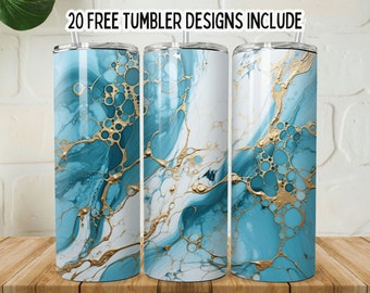 Light Blue Agate  20oz Skinny Tumbler Wrappng, Agate Sublimation Design, Glitter Agate Seamless png 9.2 x 8.3” Straight Skinny Tumbler Wrap