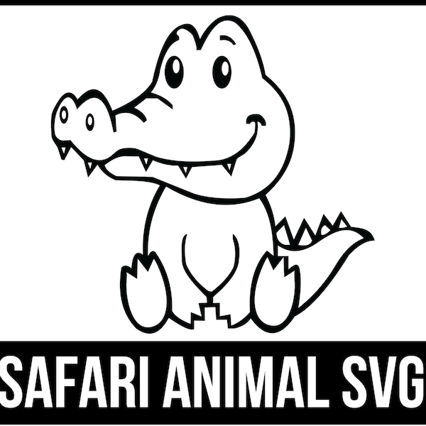 Crocodile svg, Safari animals outline SVG, Split Safari animals outline, School Classroom label Kids, Baby Teacher, Jungle Zoo_SD