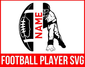 Football player svg, superbowl svg, American Football Player Svg, Football svg, Half Football Half Player Svg, Football Season svg,_SD