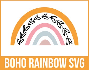 Boho Rainbow SVG, Rainbow Svg, Handgetekende Rainbow, Rainbow Bundle Svg, Leopard Rainbow Svg, Pastel Rainbow, Cricut-bestand, Png, Jpg, Eps