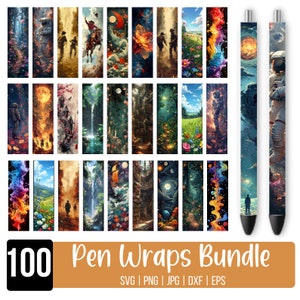 100 PNG Pen Wrap Bundle, Pen Wrap Sublimation Designs, Epoxy Pen Wraps, Pen Waterslide Designs,  Pen Wrap Png, Pencil Sublimation Design