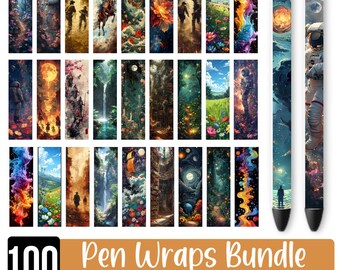 100 PNG Pen Wrap Bundle, Disegni per sublimazione Pen Wrap, Involucri per penne in resina epossidica, Disegni per penne con scorrimento ad acqua, Pen Wrap Png, Disegno per sublimazione a matita