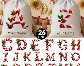 Christmas Bag Alphabet PNG, Letters Clipart, Kids Christmas Bag, Santa  Alphabet PNG, Personalized Name Bag Design, 26 Sublimation PNG