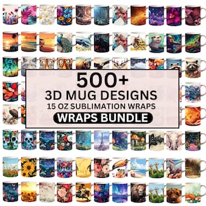500+ 3D Mug Wrap Sublimation Design, Flowers Mug Wrap, 15oz Mug PNG, Butterfly Mug, Animal Mug, Coffee Mug Designs, Mug Wrap PNG Designs
