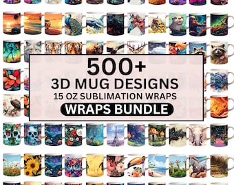 500+ 3D-Becherverpackungs-Sublimationsdesign, Blumen-Becherverpackung, 15-Unzen-Becher-PNG, Schmetterlingsbecher, Tierbecher, Kaffeetasse-Designs, Becherverpackung PNG-Designs