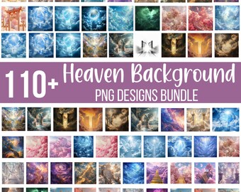 110+ Heaven Background PNG Mega Bundle, Blue Purple Pink Sunset Memorial In Loving Memory, Heaven Stair Steps & Gate, Digital Download