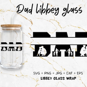 gepersonaliseerde papa Libbey Glass Can Svg, vormig bierglas, Svg, Vaderdag SVG, koffieglas svg, 's werelds beste vader, kan volledig worden verpakt