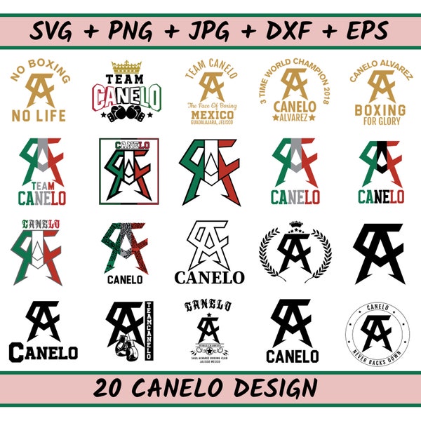 Canelo Svg, Cut Files For Cricut, Silhouette, Canelo Mexican Svg, Team Canelo Escudo Mexicano Svg, dxf, png_BD