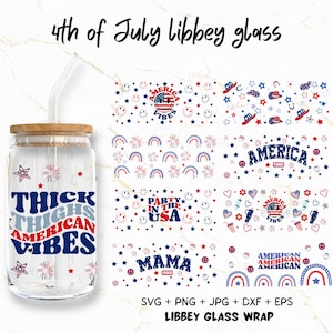 Bundle de verres Libbey 16 oz le 4 juillet, Svg d'emballage joyeux 4 juillet, Jour de l'indépendance, verres Libbey, 4 juillet d'Amérique, America Y'all