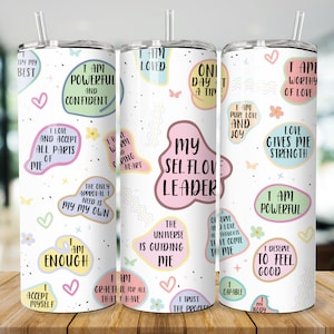 My Self Love Leader Tumbler Wrap Svg, Motivational Self Love Tumbler PNG, 20 oz Skinny Tumbler, Sublimation Tumbler, Positive Affirmation