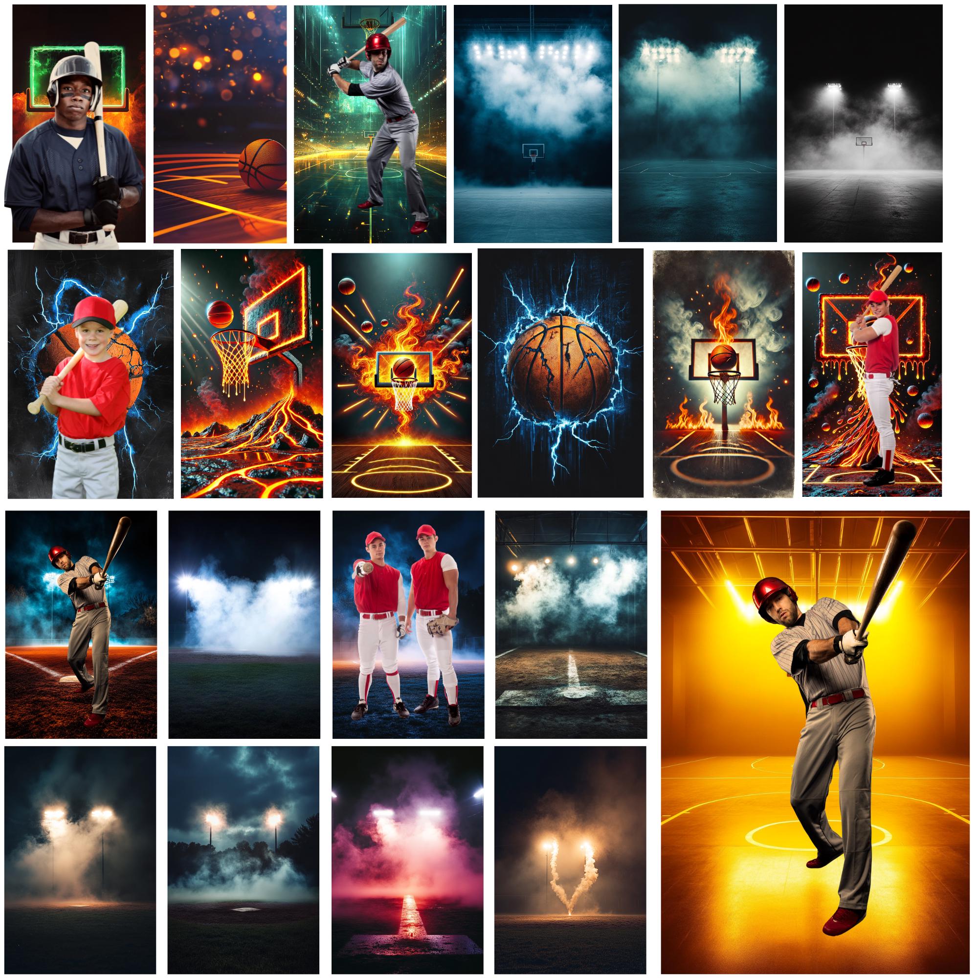 100+ Sports Backgrounds & Athlete Pngs, Basketball, Baseball PNG Bundle ...