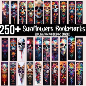 250+ 3D-Schädel Lesezeichen, Zuckerschädel PNG, Halloween Lesezeichen Bundle, Tag der Toten Clipart, Schädel Lesezeichen, Gothic PNG, Horror Art