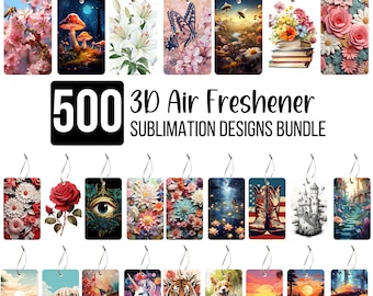 500  Air Freshener Sublimation Bundle, Car Air Freshener Designs, Car Air Freshener PNG, 3 x 4 Inches PNG Files, Printable Digital Download