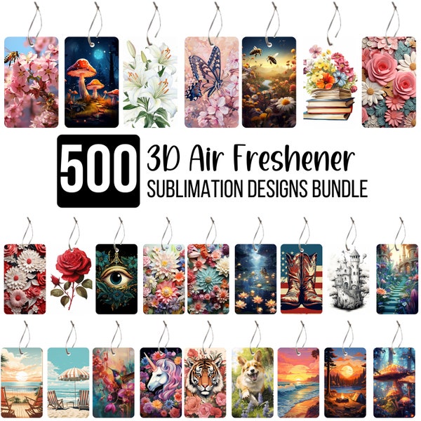 500  Air Freshener Sublimation Bundle, Car Air Freshener Designs, Car Air Freshener PNG, 3 x 4 Inches PNG Files, Printable Digital Download