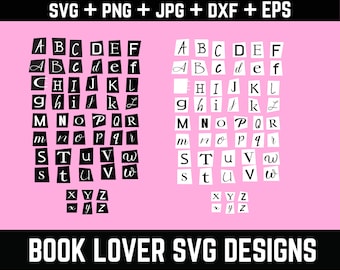 58 Burn book Svg, Burn book font svg,  Mean girls font, Magazine letters SVG, Alphabet style, change colors cutting file