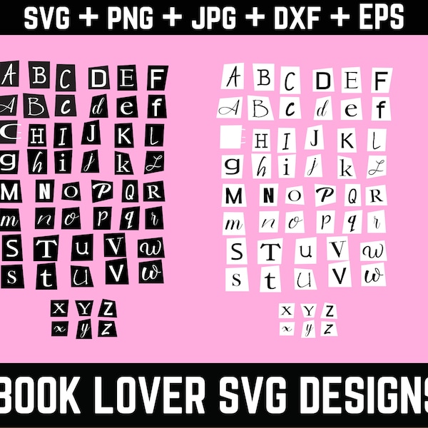 58 Burn book Svg, Burn book font svg,  Mean girls font, Magazine letters SVG, Alphabet style, change colors cutting file