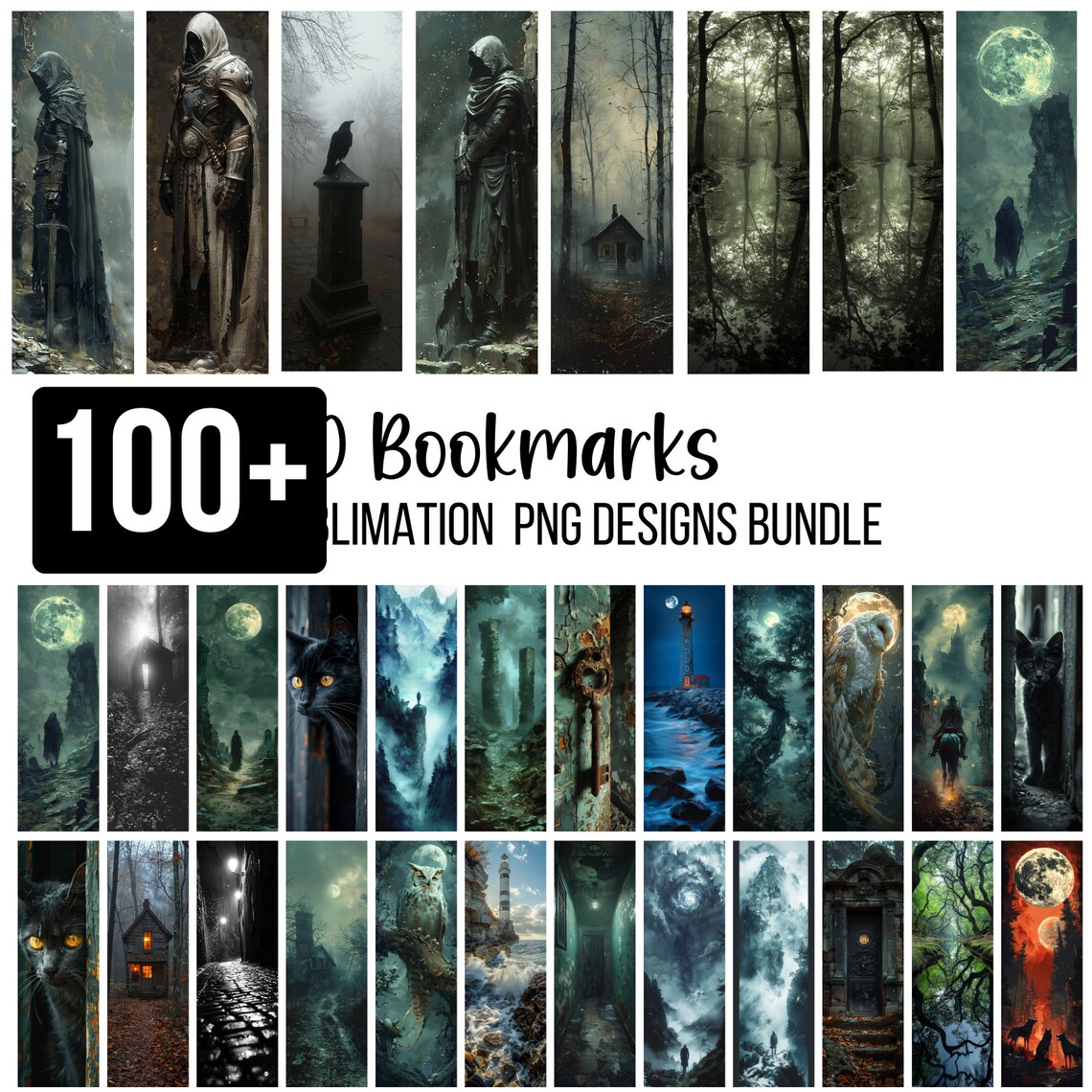 100+ Creepy Bookmark Bundle, Creepy Bookmark Designs, Bookmark ...