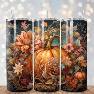 Fall Pumpkins Tumbler PNG Bundle, Fall Tumbler Wrap Png, 20oz Skinny ...
