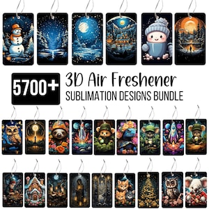 5700+ odświeżaczy powietrza 3D Mega Bundle, wzory fantasy, zwierzęce, vintage i kreskówkowe PNG, stylowe wzory sublimacji, pobieranie cyfrowe