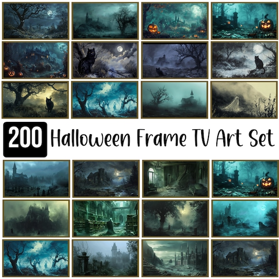 200 Halloween Frame TV Art Set Bundle, Cute Ghosts in Oil Paintings, Halloween Spooky Arts, Samsung Frame TV Set, Digital Download