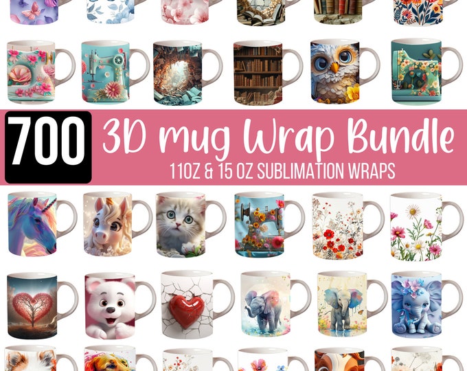 500 3D Mug Wrap Sublimation Design, Flowers Mug Wrap, 15oz Mug PNG ...