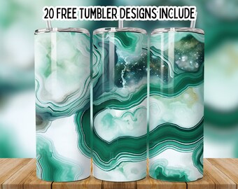Green Marble Seamless Wrap Png, Green Agate Tumbler Wrap 20 oz Skinny Tumbler Sublimation Designs, Straight Tumbler Design, Tumbler Template