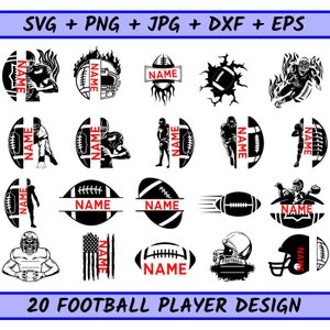 Jugador de fútbol americano SVG, Super Bowl SVG, Jugador de fútbol americano SVG, Medio jugador de fútbol SVG, Fútbol SVG, Temporada de fútbol SVG, _SD