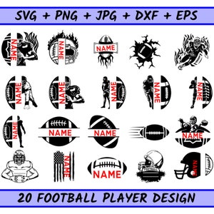 Football player svg, superbowl svg, American Football Player Svg, Half Football Half Player Svg, Football svg, Football Season svg,_SD image 1