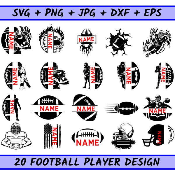 Football player svg, superbowl svg, American Football Player Svg, Half Football Half Player Svg, Football svg, Football Season svg,_SD