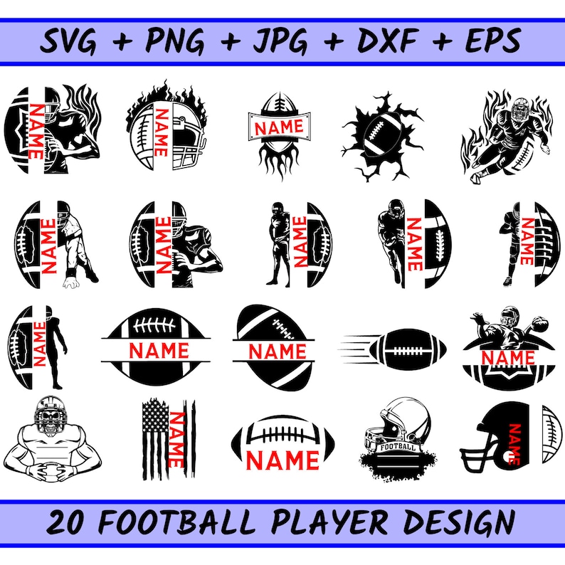 Football player svg, superbowl svg, American Football Player Svg, Half Football Half Player Svg, Football svg, Football Season svg,_SD image 1