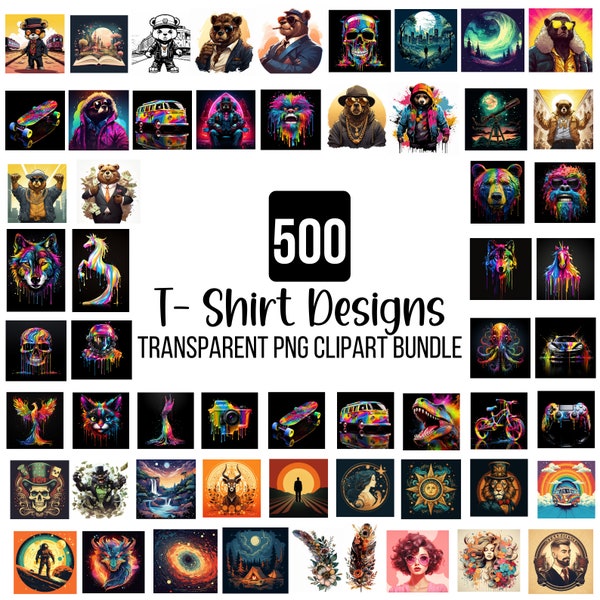 500 T Shirt Design Bundle, Colorful Tshirt Designs, T Shirt Sublimation Bundle, T Shirt Designs For Men Woman Kids, digital Download