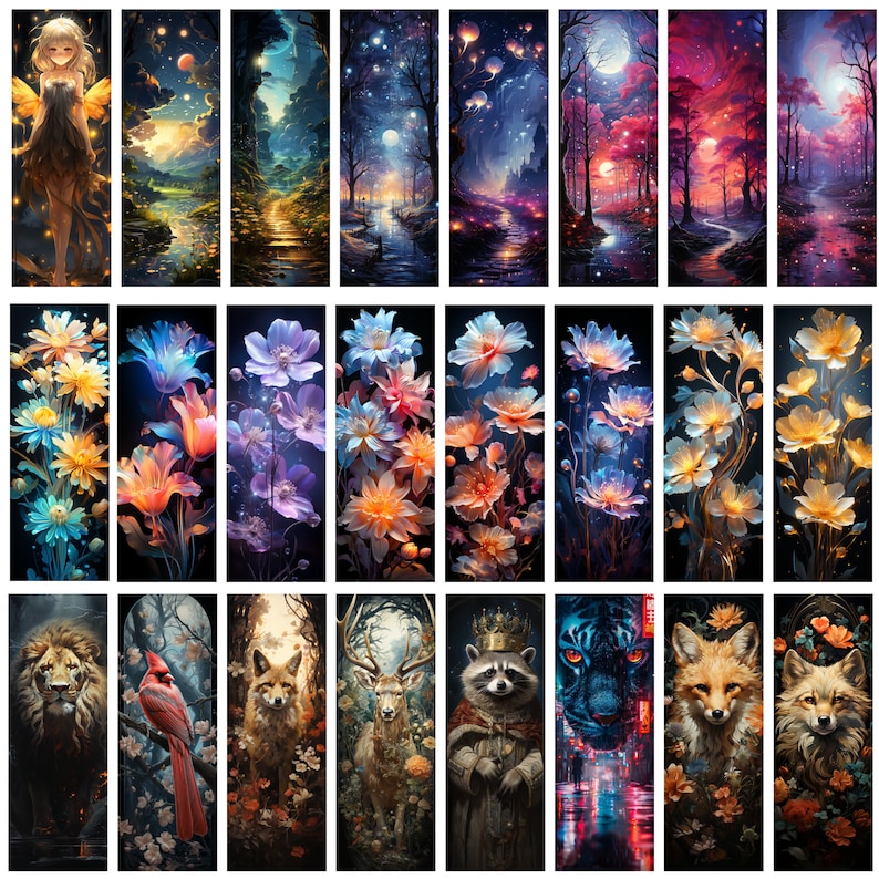May include: A set of 30 digital art prints featuring a variety of whimsical and fantastical scenes. The prints include images of fairies, flowers, animals, and landscapes. The prints are perfect for adding a touch of magic to any room.