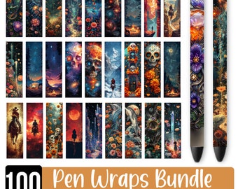 100 PNG Pen Wrap Bundle, Disegni per sublimazione Pen Wrap, Involucri per penne in resina epossidica, Disegni per penne con scorrimento ad acqua, Pen Wrap Png, Disegno per sublimazione a matita