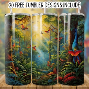 Hirsch Tumbler Wrap, Vogeljagd Sublimationsdesign, 3D Vogel 20 Unzen Skinny Tumbler Wrap PNG, Nahtlose Tumbler Wrap png, Digital Download