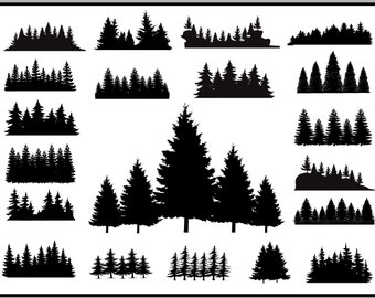Wald Baum svg Outdoor Camping, Wald Baum Silhouette SVG Bundle, Wald geschnitten Dateien für Cricut, geschichtet geschnitten Dateien Wald svg
