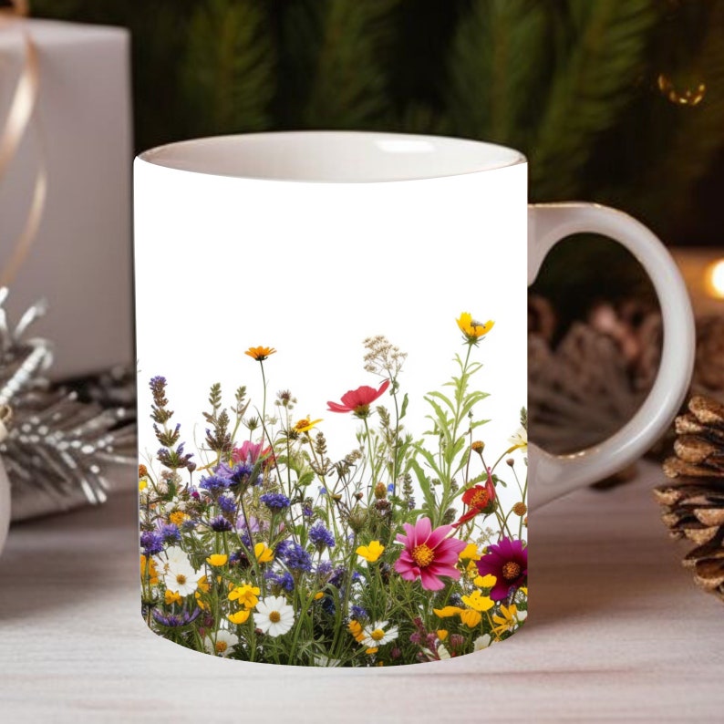 20 Wildflowers Mug Sublimation Designs, Spring Mug Template Designs ...