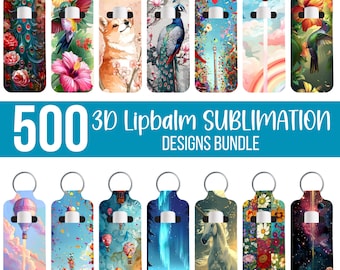 500 Skinny Lip Balm Holder, Lip Balm Holder Sublimation PNG, Lip Balm Sublimation Designs, Lip Gloss Key ring Design, Lip Balm Key Ring Tag